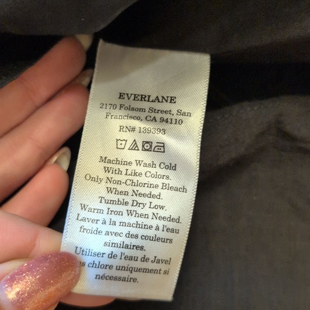 NWT Everlane The Gauze Smock Dress Black Midi Length Square Neck Size L - Picture 6 of 13